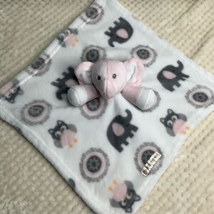 Blankets and Beyond Pink White Grey Plush Elephant Owl Lovey Security Toy